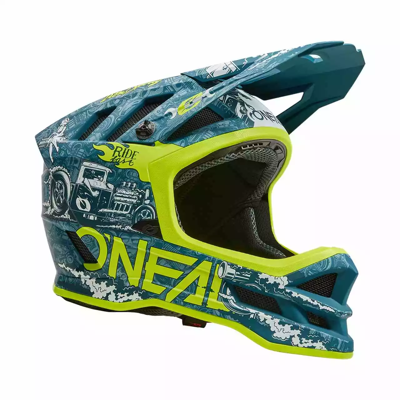 O'Neal Blade Polyacrylite HR DH Fahrrad Helm Türkis/gelb 2023 Oneal 4 O'Neal Blade Polyacrylite HR DH Fahrrad Helm Türkis/gelb 2023 Oneal – Bild 2