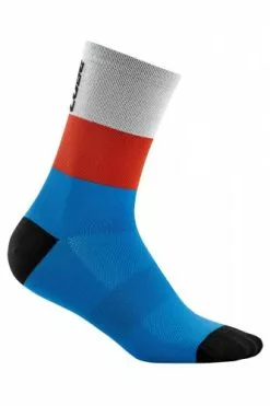 Cube High Cut Teamline Fahrrad Socken Blau/rot/grau 2022