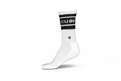 Cube After Race High Cut Fahrrad Socken Weiß/schwarz 2023