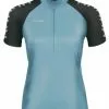 Cube ATX Cmpt Half Zip Damen Fahrrad Trikot Kurz Blau 2023