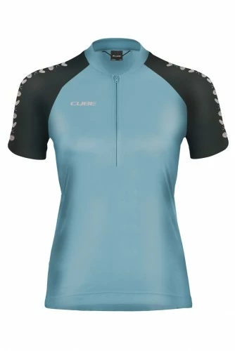 Cube ATX Cmpt Half Zip Damen Fahrrad Trikot Kurz Blau 2023 3 Cube ATX Cmpt Half Zip Damen Fahrrad Trikot Kurz Blau 2023