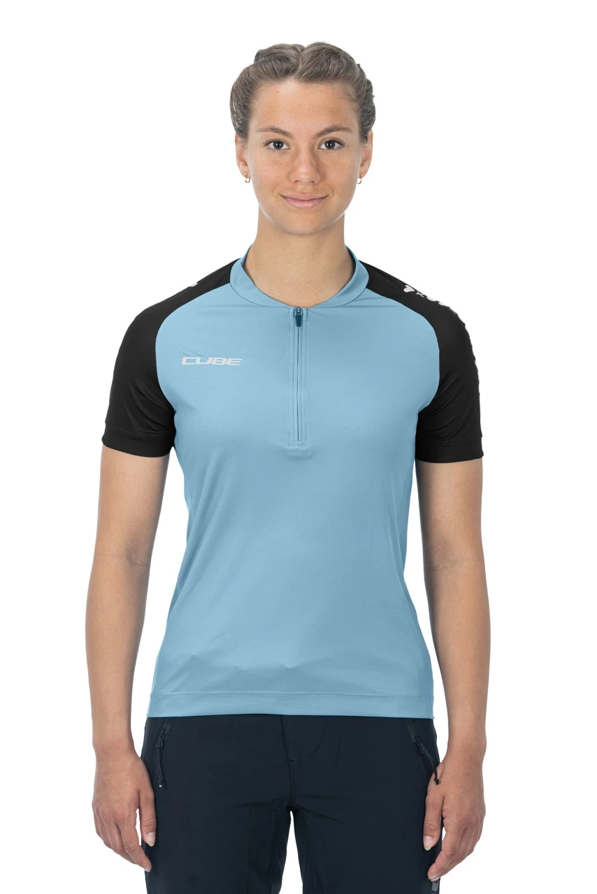Cube ATX Cmpt Half Zip Damen Fahrrad Trikot Kurz Blau 2023 4 Cube ATX Cmpt Half Zip Damen Fahrrad Trikot Kurz Blau 2023 – Bild 2