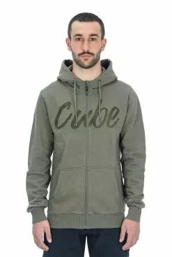 Cube Organic Zip Hoodie Freizeit Pullover Olive Grün 2023 -Fahrräder Verkäufe 12471F200