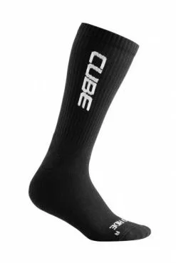 Cube After Race Logo High Cut Fahrrad Socken Schwarz/weiß 2023