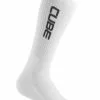 Cube After Race Logo High Cut Fahrrad Socken Weiß 2023