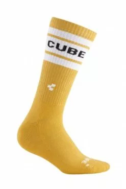 Cube After Race High Cut Fahrrad Socken Gelb 2023