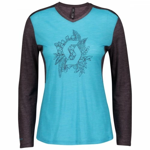 Scott Trail Flow Merino Damen Fahrrad Trikot Lang Breeze Blau 2021 3 Scott Trail Flow Merino Damen Fahrrad Trikot Lang Breeze Blau 2021