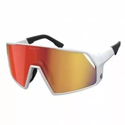 Scott Pro Shield Wechselscheiben Fahrrad Brille Matt Weiß/rot Chrome