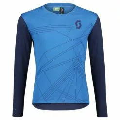 Scott Trail 10 DRI Junior Kinder Fahrrad Trikot Lang Blau 2022