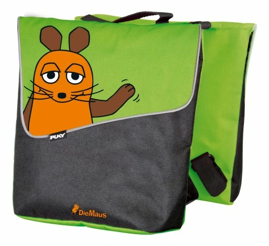 Puky DT 3 Kinder Fahrrad Gepäckträgertasche / Doppeltasche Die Maus Grün/schwarz 3 Puky DT 3 Kinder Fahrrad Gepäckträgertasche / Doppeltasche Die Maus Grün/schwarz