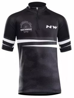 Northwave Origin Kinder Fahrrad Trikot Kurz Schwarz/weiß 2023