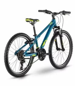 Raymon Fourray 1.0 24'' Kinder Fahrrad Blau/grün 2021 -Fahrräder Verkäufe RAY21FourRay10spacebluelimebackweb