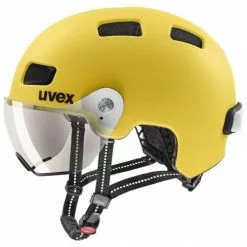 Uvex Rush Visor City Fahrrad Helm Matt Gelb 2023