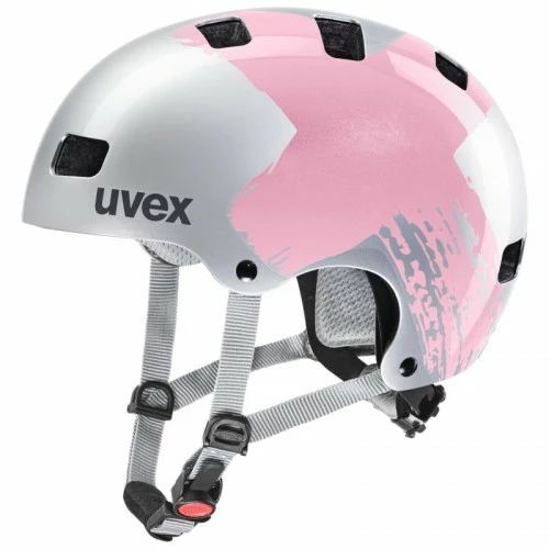 Uvex Kid 3 Kinder BMX Dirt Fahrrad Helm Silberfarben/rosa 2023 3 Uvex Kid 3 Kinder BMX Dirt Fahrrad Helm Silberfarben/rosa 2023