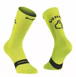 Northwave Sunday Fahrrad Socken Gelb/schwarz 2021