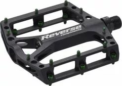 Reverse Black ONE Flat Fahrrad Pedal Schwarz/dunkel Grün