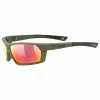 Uvex Sportstyle 225 Fahrrad / Sport Brille Oliv Grün/mirror Rot